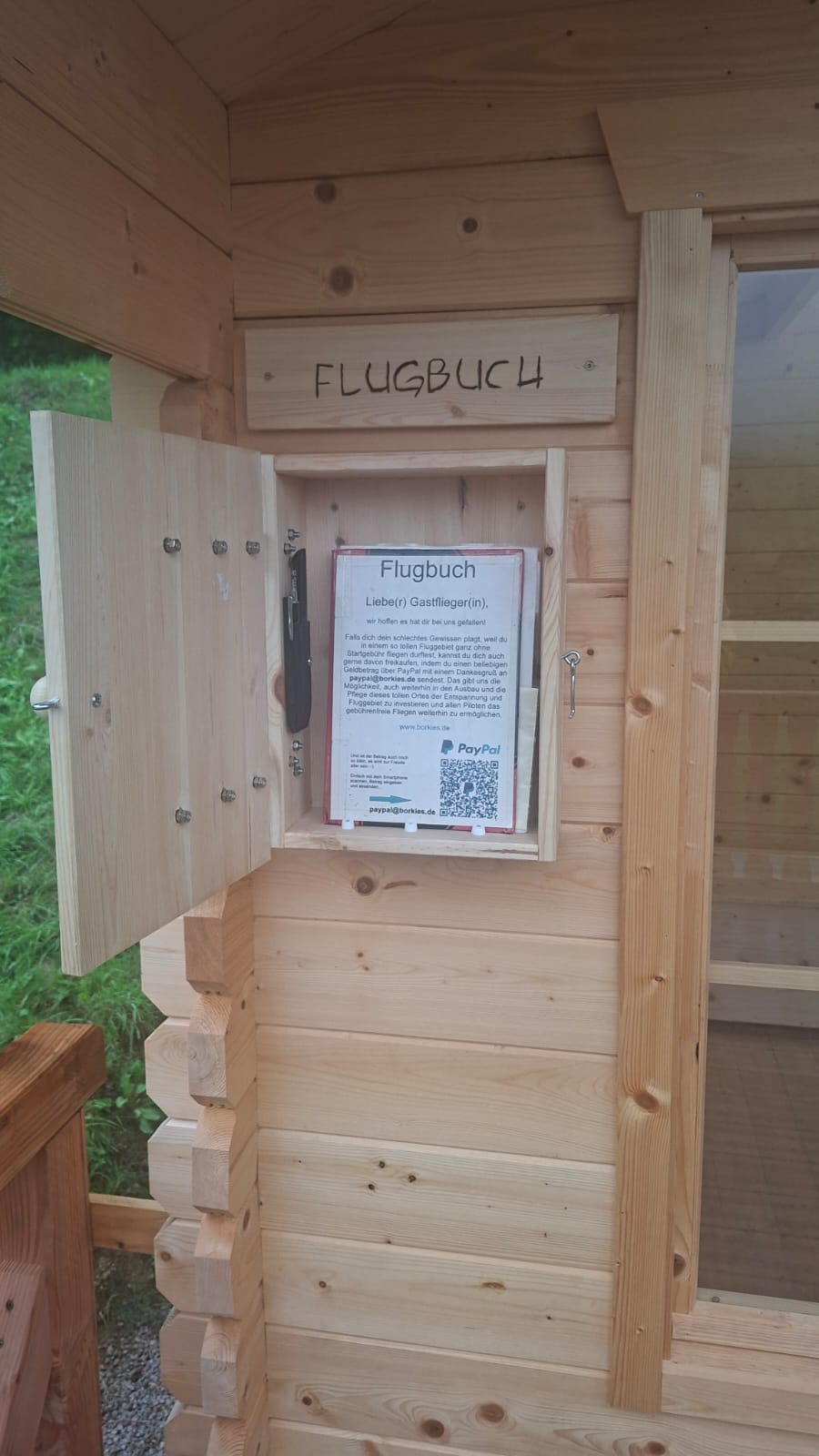 Position Flugbuch Landeplatzhütte