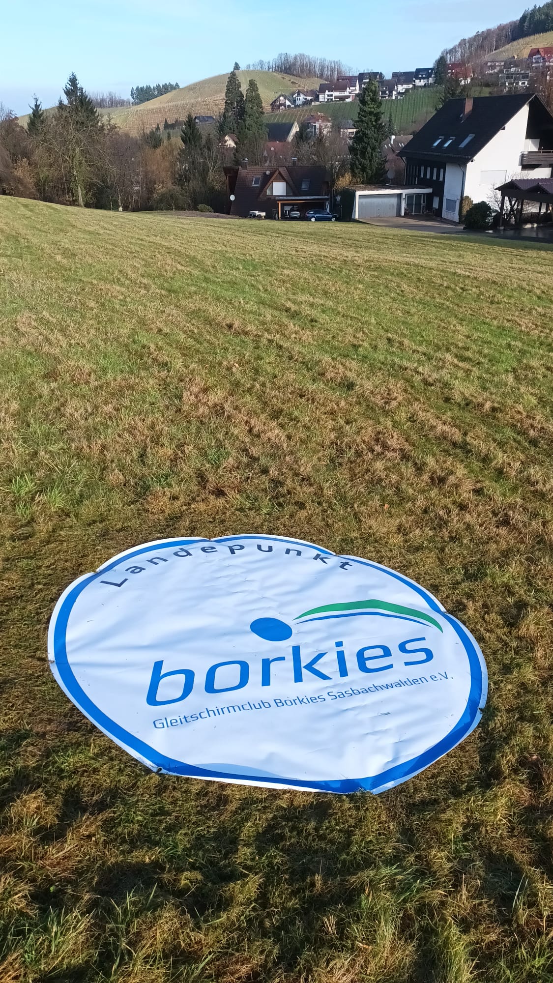 Landepunkt auf Wiese